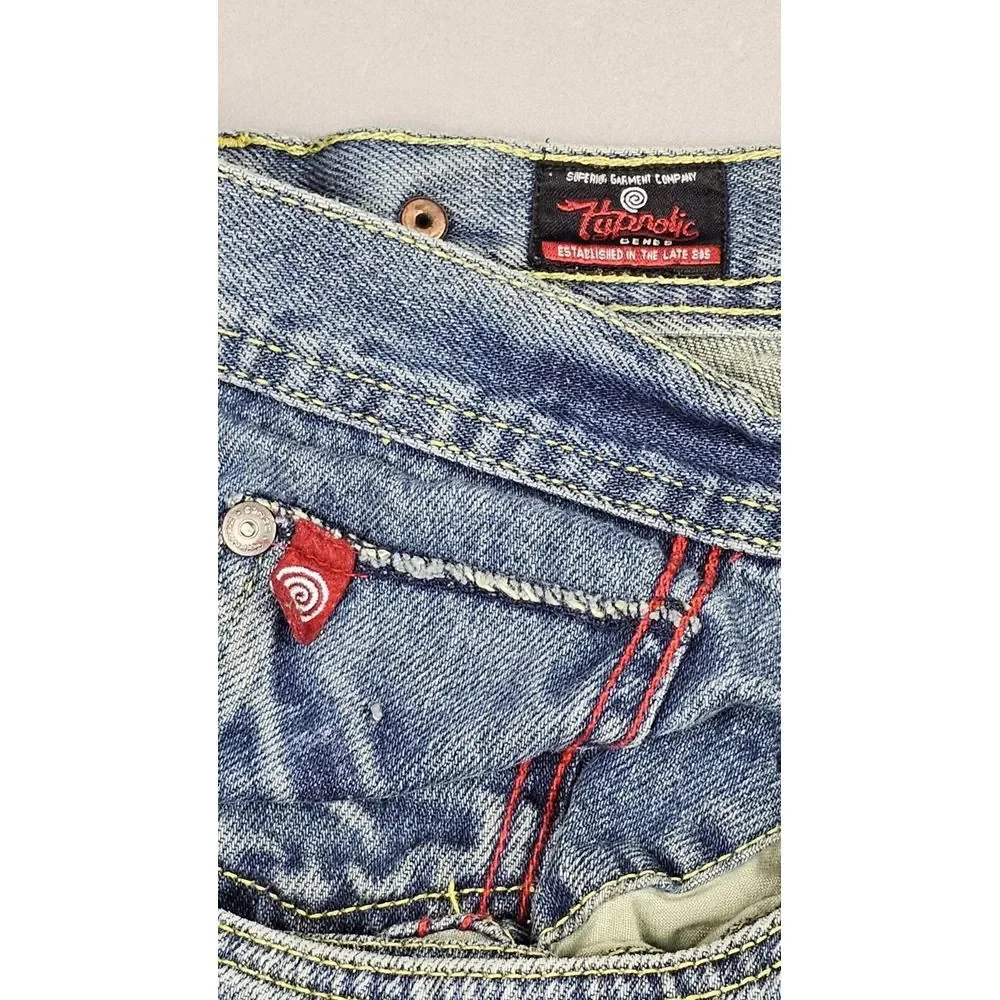 Hypnotic Genes Jeans Mens 40x30. Vintage Y2K Baggy Hip Hop‎ Blue Denim.
